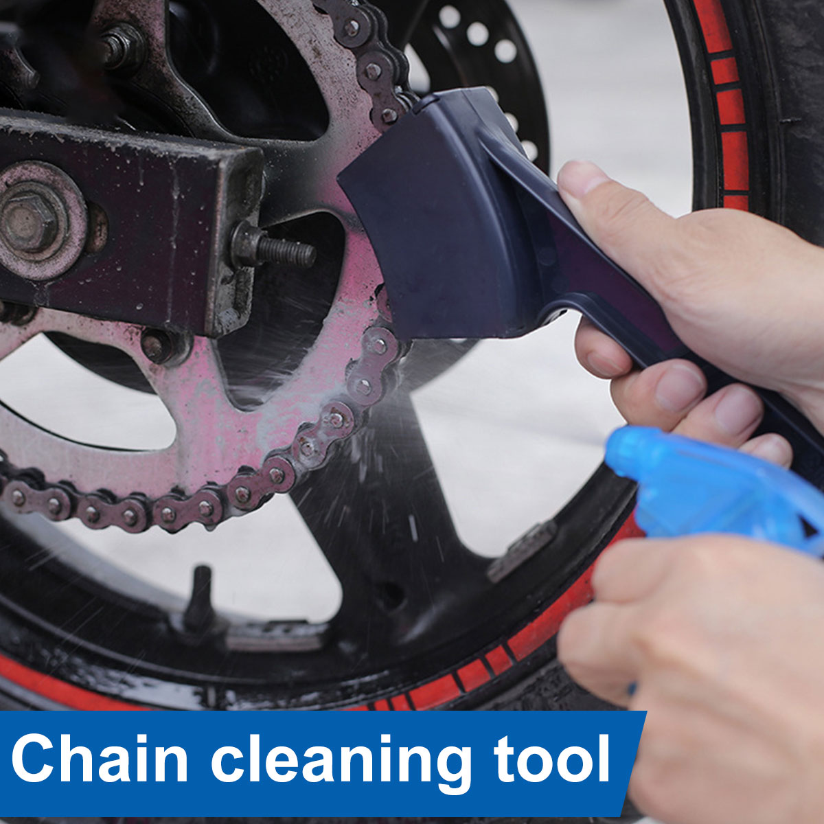 Bike Chain Cleaner - Motorcycle Bike Chain Cleaner Dual Heads