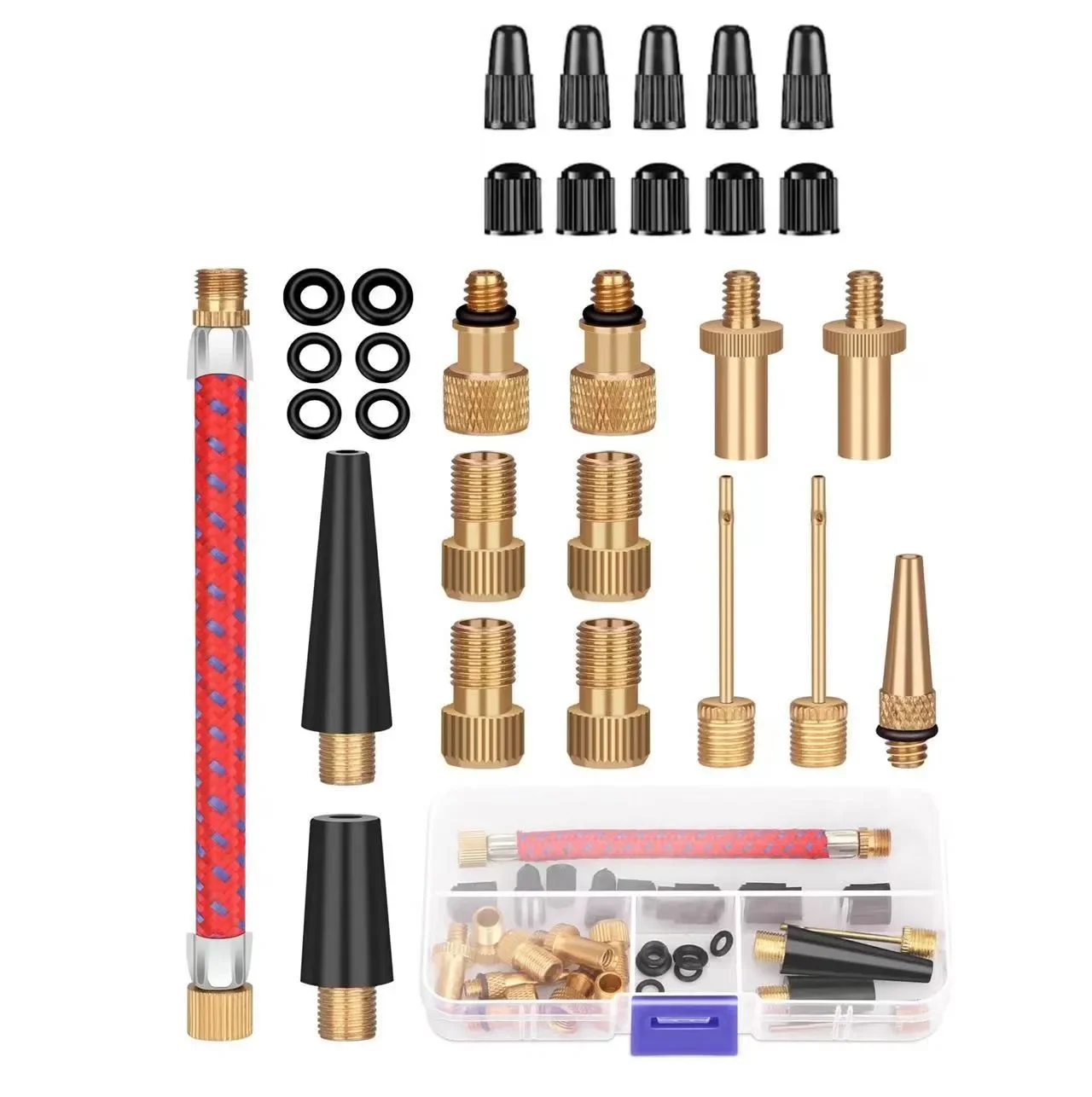 Bike Tube Repair Kit - 21/30Pcs Bicycle Tire Inflator Tube Needle