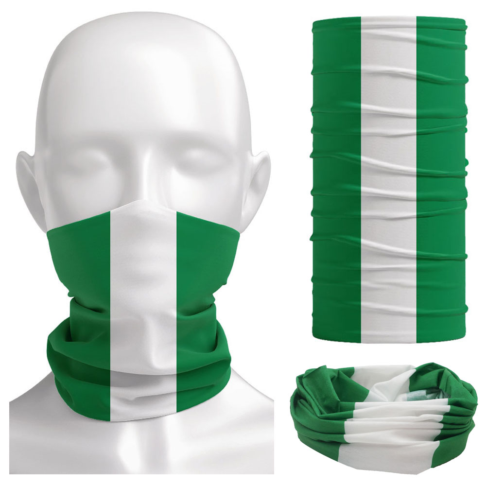 Cycling Gear For Men - Nigeria Flag Bandanna Women Neck Gaiter