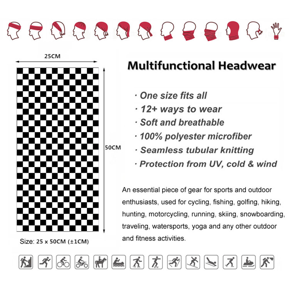 Checkered Ska Printed Headband - đánh giá và giá Cycling Gear For Men